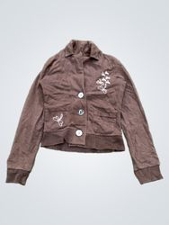 D-LITE PRODUCT Brown Jacket with Butterfly Embroid..