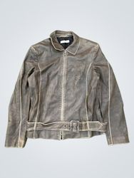 RENE LEZARD Women's Brown Leather Jacket