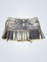 Upcycled 7 For All Mankind Denim Mini Skirt