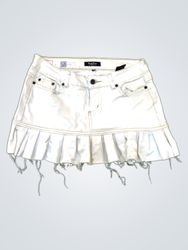 Upcycled Brody Jeans White Denim Mini Skirt with R..