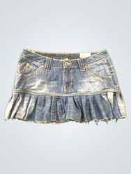 Upcycled SEVEN7 Denim Ruffle Skirt