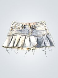 Upcycled EDC by Esprit Denim Skirt with Pleated Ru..