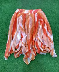 Coldwater Creek Striped Asymmetrical Hem Skirt