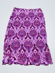 GIRLY GIRL Paisley Print Ruffle Hem Skirt