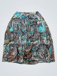 Tiered Maxi Skirt with Tropical Print