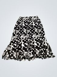 SUSAN LAWRENCE Black and White Print Skirt