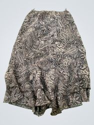 Paisley Print Ruffled Skirt