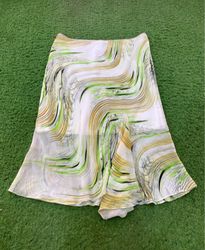 Anyi Women's White Swirl Print A-Line Skirt