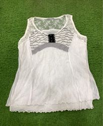 White Lace Trimmed Top