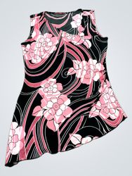 Sleeveless top with pink floral print