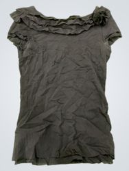 Naf Naf Black Ruffled Top