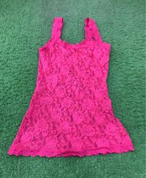 Rosa Spitzen-Tanktop