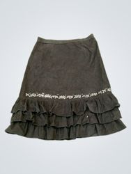 Pastille Menthe Black Ruffled Skirt