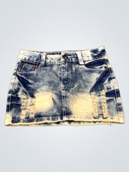 Diesel Distressed Denim Mini Skirt