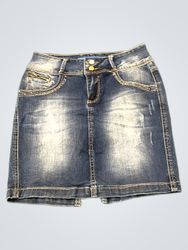 NUNA LIE Women's Blue Denim Skirt