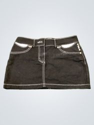 SOCIETA ITALY Black Denim Mini Skirt