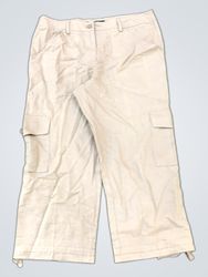 LARRY LEVINE Damen Beige Leinenmischung Cargo-Capr..