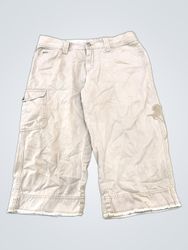 Tan Cargo Capris with Floral Waistband