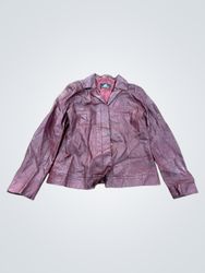Jaqueta de Couro Burgundy NOGOU