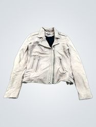 IRO Pink Leather Biker Jacket