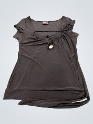 Digit@l Clothing Top Preto com Detalhe de Amarraçã..