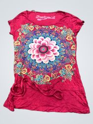 Desigual Red Graphic Print Tunic Top