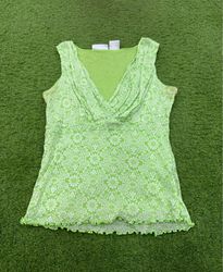 Jaclyn Smith Classic Green Floral Tank Top