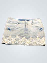 MINGYIFANG Women's Embroidered Denim Skirt