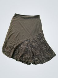 CANDA Black Skirt with Lace Detail