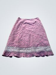 Monsoon Women's Plaid A-Line Skirt with Sequin Tri..