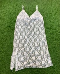 White Lace Slip Dress