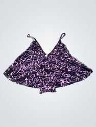 Lady Rose Pink and Black Script Print Camisole