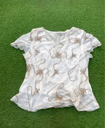 ALEGO White Embroidered Blouse