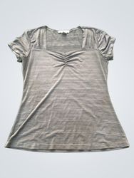 Vintage Suzie Women's Striped Ruched Neck Short Sl..