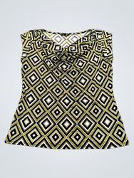 Premise Women's Green Diamond Print Top