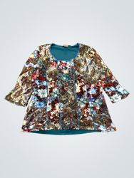christopher & banks Blusa feminina com estampa flo..