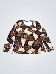Vie Nocturne Paris Long Sleeve Patchwork Top