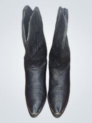 Black Leather Cowboy Boots