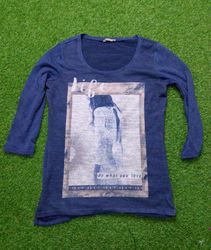 Orsay Blue Graphic Print Long Sleeve Top