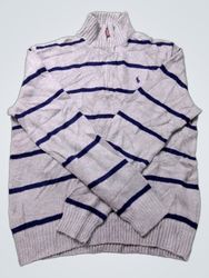 Polo by Ralph Lauren Striped Knit Quarter Zip Swea..