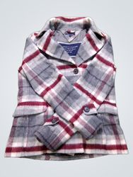 Tommy Hilfiger Plaid Wool Blend Coat