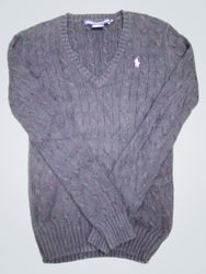 Pullover V-neck in maglia cable knit di Ralph Laur..