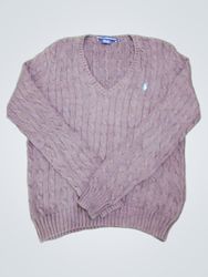 Maglione a V in maglia cable knit di Ralph Lauren ..