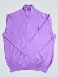 Ralph Lauren Polo Quarter-Zip Pima Cotton Sweater