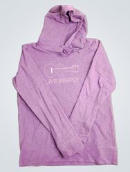 Moletom roxo Patagonia com estampa de guitarra e t..
