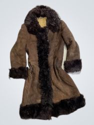 Brown Fur-Trimmed Coat