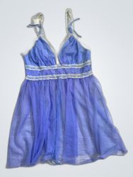 Blue Lace Trim Chemise