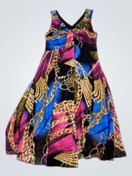 Lonky Multicolor Chain Print Party Dress