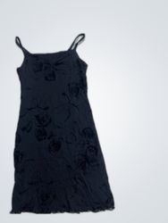 Black Floral Mini Slip Dress