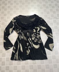 Claire Shavier Printed Long Sleeve Blouse